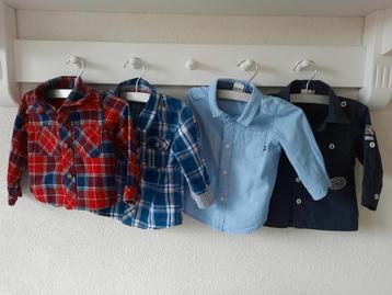 4x Blousje Overhemd flanel Hema, Prenatal, H&M, Maat 68 beschikbaar voor biedingen