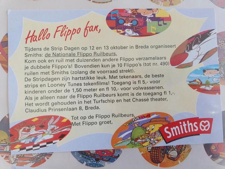 Flippo poster / flyer / reclame Breda Beurs Smiths Lays Ches, Verzamelen, Flippo's, Losse flippo's, Chester Cheetos, Ophalen of Verzenden
