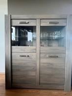 Vitrine kast grijs grenen, Huis en Inrichting, Kasten | Vitrinekasten, Ophalen, Zo goed als nieuw, 25 tot 50 cm, 100 tot 150 cm