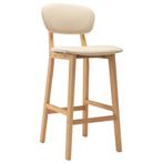 Barkrukken 2 st stof crèmekleurig, Met voetsteun, 60 tot 90 cm, Nieuw, Ophalen of Verzenden