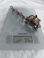 Zilveren miniatuur gouden koets met 6 paarden, Antiek en Kunst, Ophalen of Verzenden