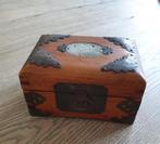 Vintage Chinese Houten Juwelendoosje Ingelegd met Jade, Ophalen of Verzenden