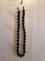 Zwarte git , facet geslepen , glazen ketting 39,5 cm, Ophalen of Verzenden, Gebruikt, Zwart, Overige materialen