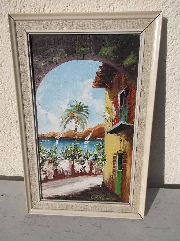 Vintage origineel jaren 60 schilderij, Ophalen of Verzenden