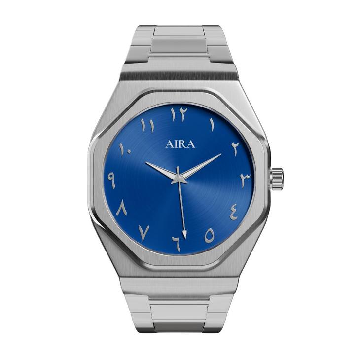 AIRA Horloge - Graveerbaar - Arabische wijzerplaat - Blauw, Sieraden, Tassen en Uiterlijk, Horloges | Heren, Nieuw, Polshorloge