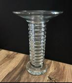 Vintage unieke ribbel glas vaas, Huis en Inrichting, Woonaccessoires | Vazen, Ophalen, Overige kleuren, Minder dan 50 cm, Glas