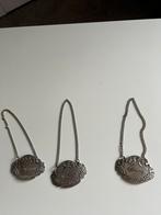 Vintage flessen hangers 3 stuks, Antiek en Kunst, Ophalen of Verzenden, Zilver