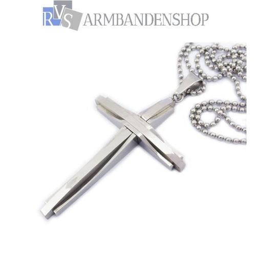 div rvs goud of zilver kruisjes rozenkrans sieraden ketting, Sieraden, Tassen en Uiterlijk, Kettingen, Nieuw, Overige materialen