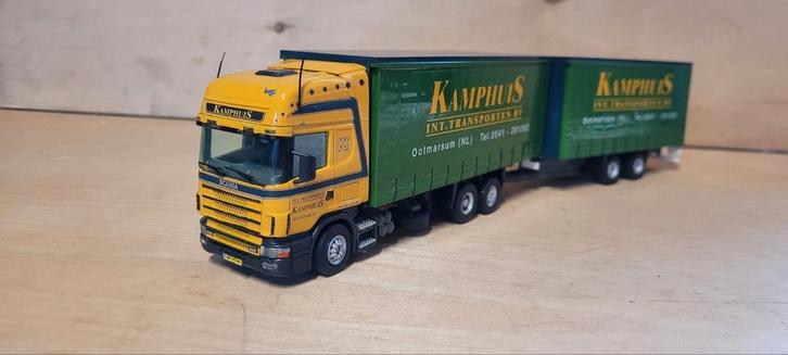 Tekno Scania 114G  530  Kamphuis Ootmarsum, Hobby en Vrije tijd, Modelauto's | 1:50, Zo goed als nieuw, Bus of Vrachtwagen, Tekno