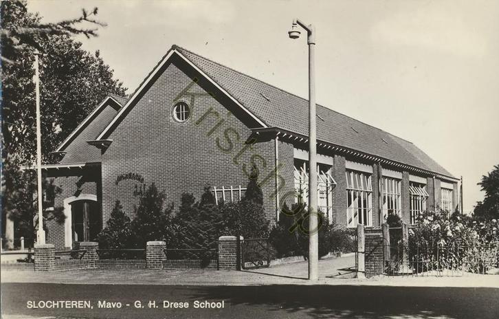Slochteren - Mavo GH Drese School [KRST007-4774, Verzamelen, Ansichtkaarten | Nederland, Ongelopen, Groningen, 1960 tot 1980, Verzenden