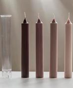 Nieuwe mal diner kaars strepen, Huis en Inrichting, Woonaccessoires | Kandelaars en Kaarsen, Ophalen of Verzenden, Nieuw, Overige materialen