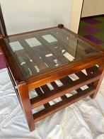 Mooie Salontafel met Glazen Blad, Ophalen, Gebruikt, Vierkant, 50 tot 100 cm