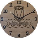 Themaklok met een DKW Auto Union brommer logo, Ophalen of Verzenden, Nieuw, Wandklok