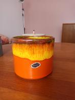 Mooie retro bloempot oranje met geel, Ophalen of Verzenden, Cactus, Minder dan 100 cm