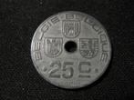 Oorlogsmunt WW2 bezet Belgie 25 Centimes 1942 (NL-F) #i61, Postzegels en Munten, Munten | België, Verzenden, Overig, Losse munt