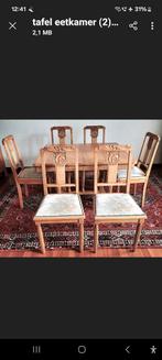 Mooie antieke tafel met gestoffeerde stoelen, Antiek en Kunst, Antiek | Meubels | Stoelen en Banken, Ophalen
