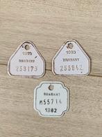 Oude emaille fietsplaatjes wit 3 stuks, Ophalen of Verzenden