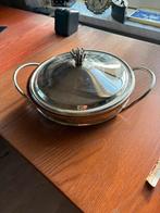 Verzilverde schaal met deksel, Antiek en Kunst, Antiek | Bestek, Ophalen of Verzenden