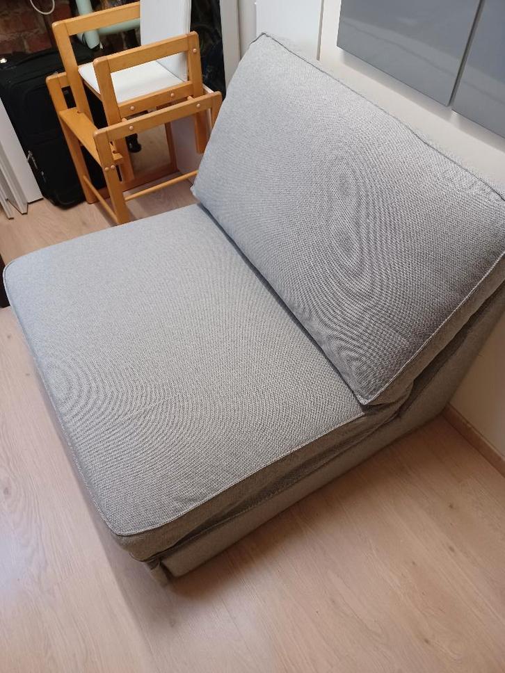 zit-slaapbank, Huis en Inrichting, Slaapkamer | Slaapbanken, Zo goed als nieuw, 90 cm, 220 cm, Eenpersoons, Grijs, Ophalen