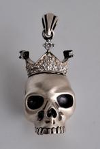 Zilveren kettinghanger in de vorm van doodskop 925 zilver, Sieraden, Tassen en Uiterlijk, Kettinghangers, Ophalen of Verzenden