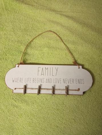 Familie foto bordje beschikbaar voor biedingen