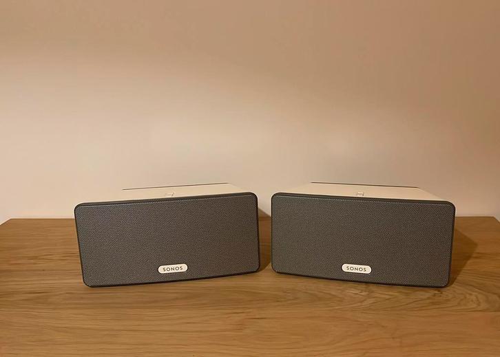 2x Sonos Play 3 s2 app multiroom speakers luidsprekers, Audio, Tv en Foto, Luidsprekers, Zo goed als nieuw, Front, Rear of Stereo speakers