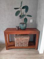 Nette teakhouten sidetable, Huis en Inrichting, Tafels | Sidetables, Ophalen, 100 tot 150 cm, Zo goed als nieuw, 25 tot 50 cm