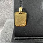 Gouden Hanger | 14k | 1,52g | rechthoekig plaatje | 397360, Gebruikt, Overige voorstellingen, Ophalen of Verzenden, Goud