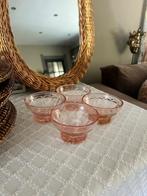 Schaaltjes set persglas roze France vintage, Ophalen of Verzenden