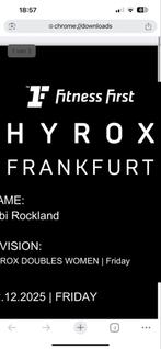 2x Hyrox Frankfurt Tickets - Dames Dubbel, Ophalen of Verzenden, Nieuw, Overige typen