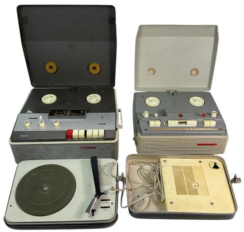 Vintage retro Philips bandrecorders en een platenspeler, Audio, Tv en Foto, Bandrecorders, Defecte bandrecorder, Ophalen of Verzenden