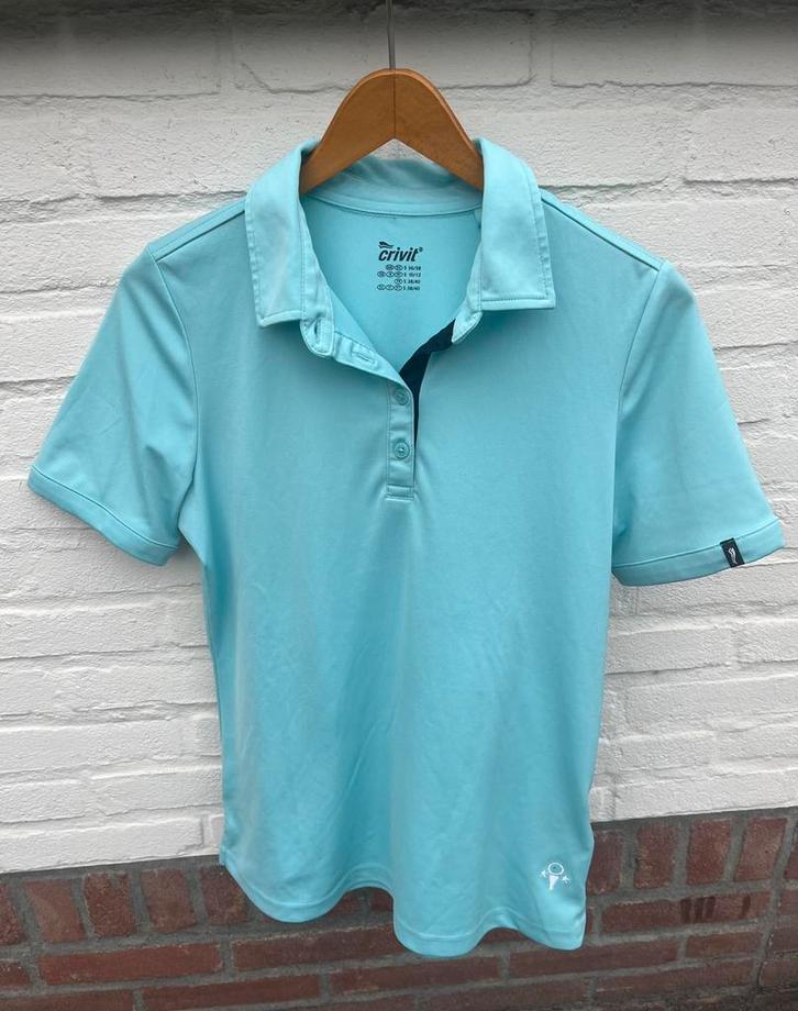 Crivit sportpolo dames Maat S | Lichtblauw sport top Tshirt, Kleding | Dames, T-shirts, Gedragen, Maat 36 (S), Blauw, Korte mouw