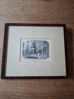 Oud schilderijtje met lijst, Antiek en Kunst, Kunst | Etsen en Gravures, Ophalen