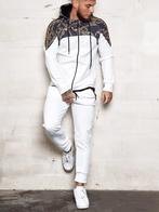 SALES! 1470 Wit golden print slim fit trainingspak mt M, Maat 48/50 (M), Wit, Nieuw, Ophalen of Verzenden