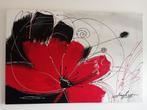 Abstracte schilderij met rode bloem, Ophalen