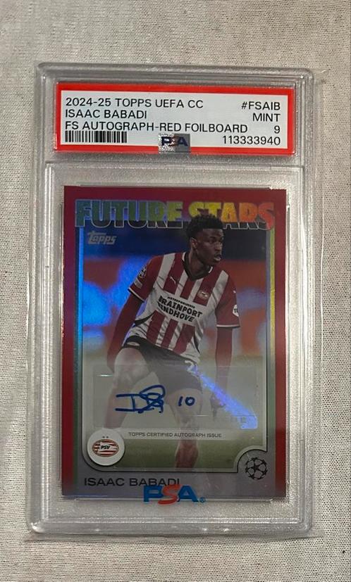 Isaac Babadi (PSA9) - Auto /5 - Topps UCC 24-25 Future Stars, Hobby en Vrije tijd, Stickers en Plaatjes, Nieuw, Plaatje, Ophalen