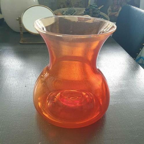 Oranje vaas Leerdam. Jan van der Vaart, Antiek en Kunst, Antiek | Glas en Kristal, Ophalen of Verzenden
