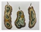 Korting 3 x Agaat met Amethist schijf hanger, pr.p.stuk, Nieuw, Ophalen of Verzenden, X, X