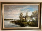 Boerderij met waterpartij, Antiek en Kunst, Ophalen of Verzenden
