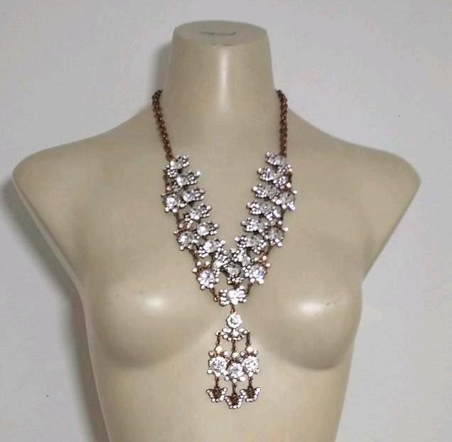 Bronzen butterfly set met grote Swarovski stenen van Otazu, Sieraden, Tassen en Uiterlijk, Kettingen, Zo goed als nieuw, Overige materialen