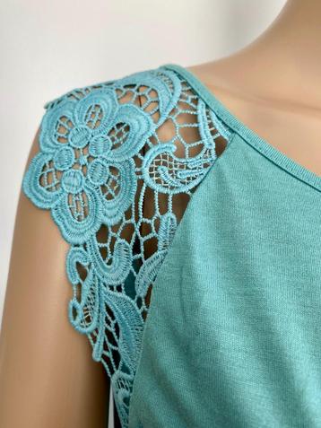 F604 Nieuw: Esqualo lang top shirt topje maat S=36 blauw beschikbaar voor biedingen