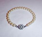 Armband Parels Zilveren bakslot, Verzenden, Nieuw, Zilver, Zilver