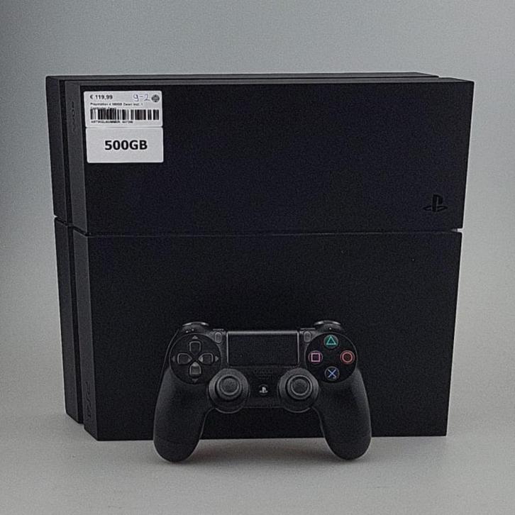 Playstation 4 500GB Zwart Incl: 1 Controller Zwart, Spelcomputers en Games, Spelcomputers | Sony PlayStation 4, Zo goed als nieuw