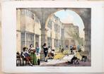 Lithografie Handgekleurd Terrace Bramshill Hants - J. Nash, Ophalen of Verzenden