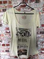 Death by zero licht geel t-shirt small 36, Geel, Ophalen of Verzenden, Zo goed als nieuw, Korte mouw