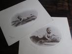 2 antieke grote ovale babyfoto's, Verzamelen, Foto's en Prenten, Ophalen, Voor 1940, Gebruikt