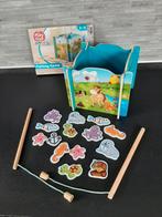 Houten visspel met magneet in kleurrijke bak boerderij afb., Kinderen en Baby's, Ophalen of Verzenden, Zo goed als nieuw, Overige typen