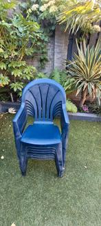 Kuipstoelen tuin 6 stuks Blauw, Ophalen, Zo goed als nieuw, Kunststof
