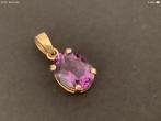 Vintage gouden Kettinghanger edelsteen Amethist 10 kar goud, Overige voorstellingen, Verzenden, Zo goed als nieuw, Met edelsteen