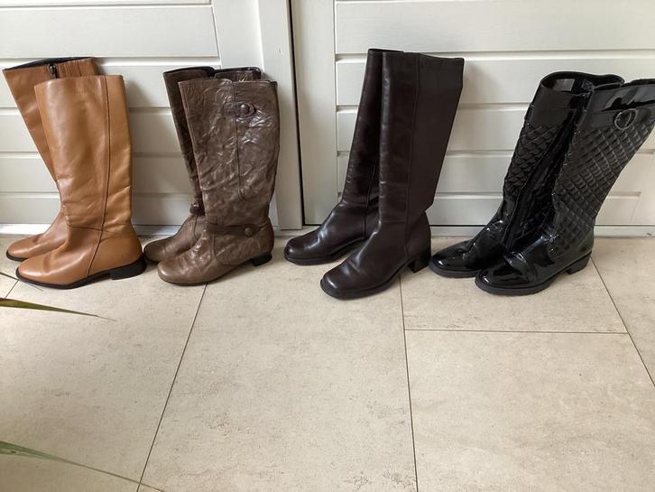 Hoge LEREN dameslaarzen: Marco Polo, Gabor, Ara mt 37 izgs, Kleding | Dames, Schoenen, Zo goed als nieuw, Hoge laarzen, Ophalen of Verzenden